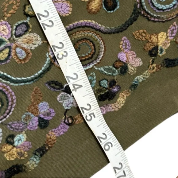 Vintage Deadstock City Triangles Green Suede Embroidered Halter Dress - Picture 10 of 10